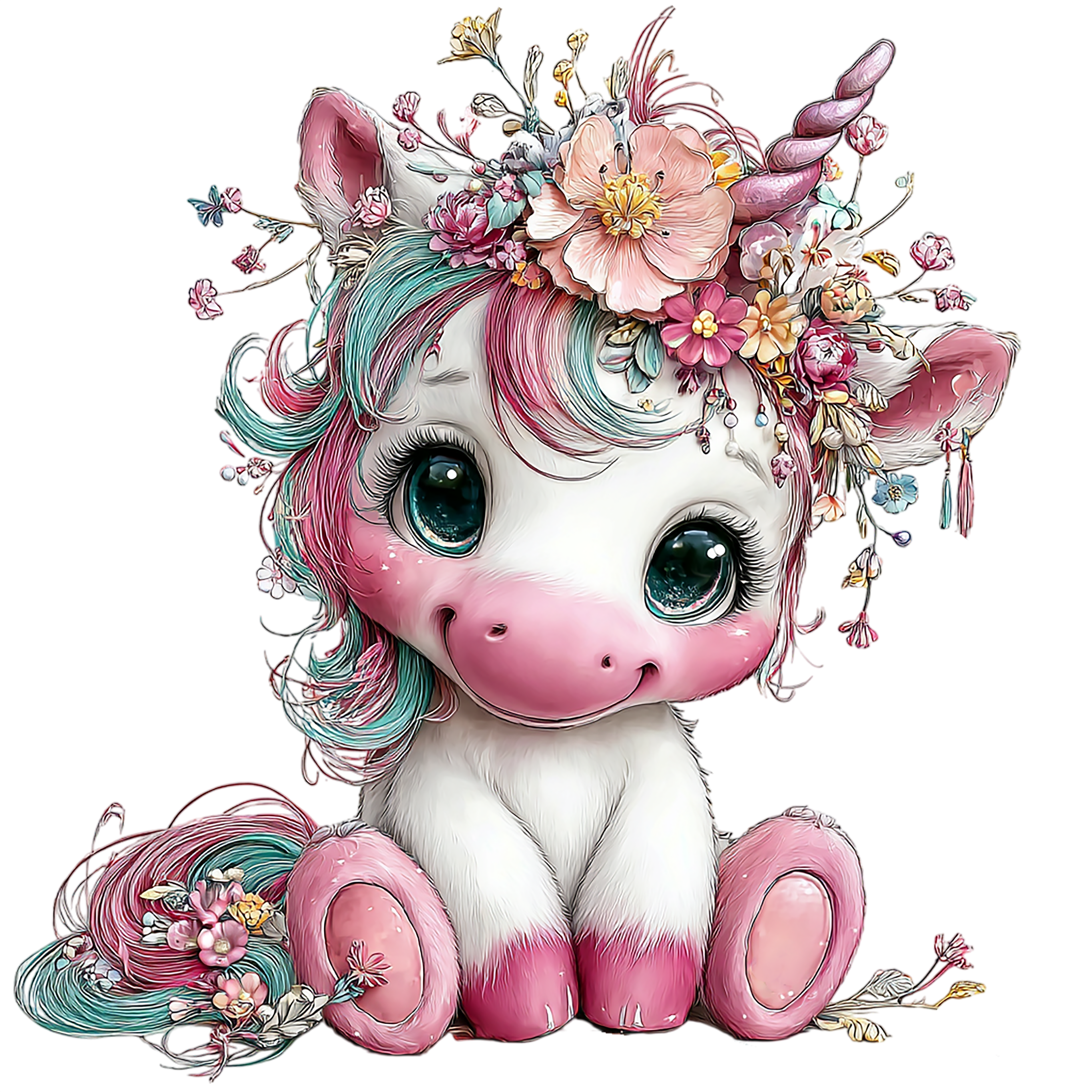 20 Baby Unicorns Sublimation Clipart PNG Bundle