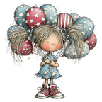 16 Whimsical 4th Of July Girls PNG Clipart Bundle
