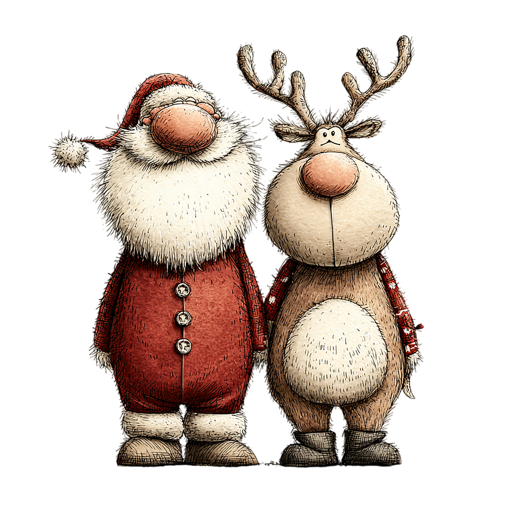 20 Santa Reindeer Christmas PNG Clipart Bundle