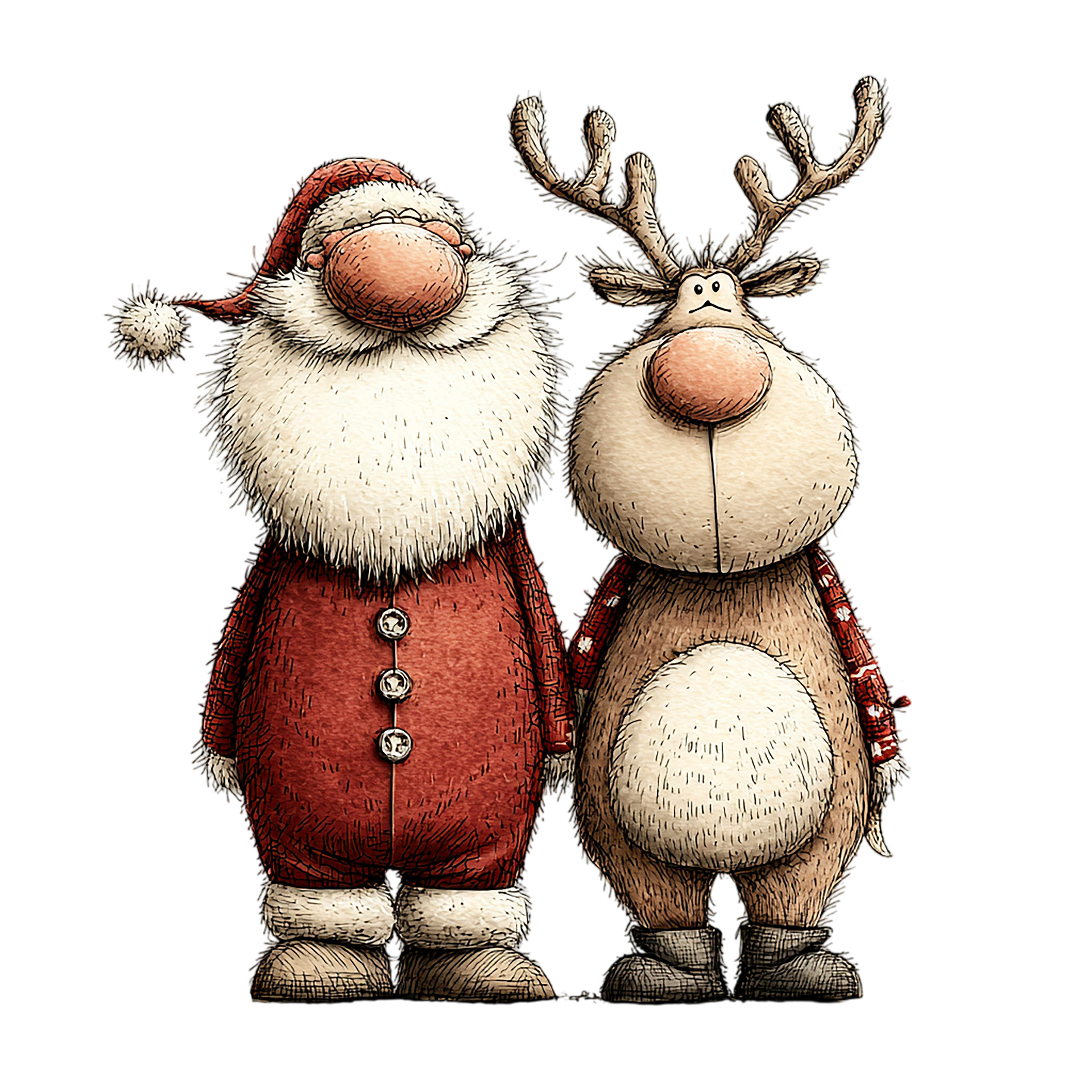 20 Santa Reindeer Christmas PNG Clipart Bundle