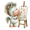 40 Whimsical Cute Unicorn PNG Clipart Bundle