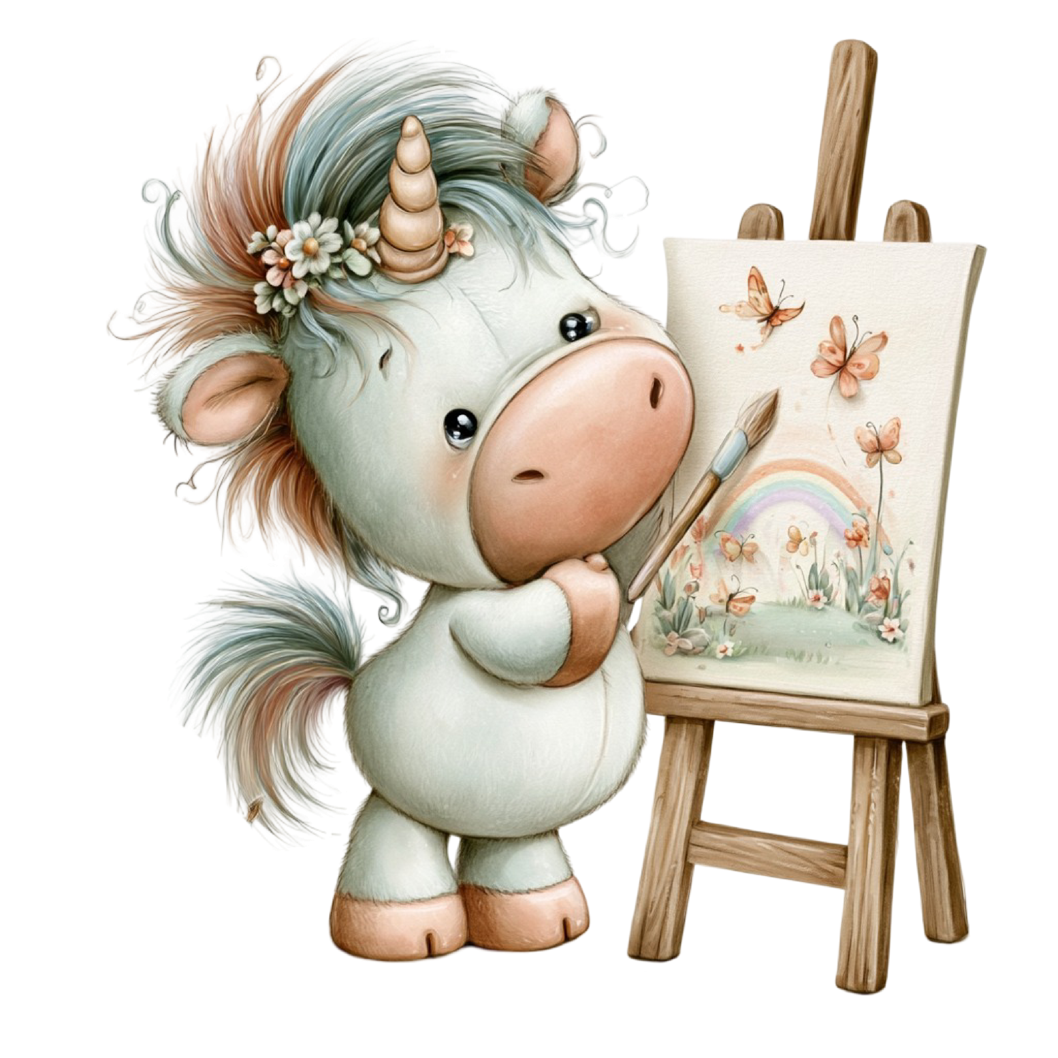 40 Whimsical Cute Unicorn PNG Clipart Bundle
