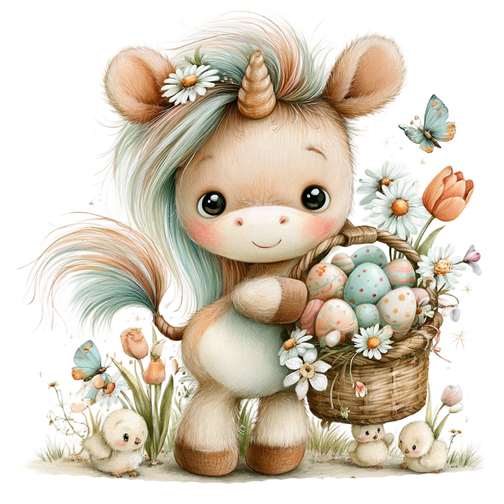 40 Whimsical Cute Unicorn PNG Clipart Bundle
