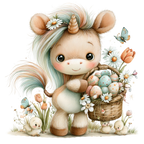 40 Whimsical Cute Unicorn PNG Clipart Bundle