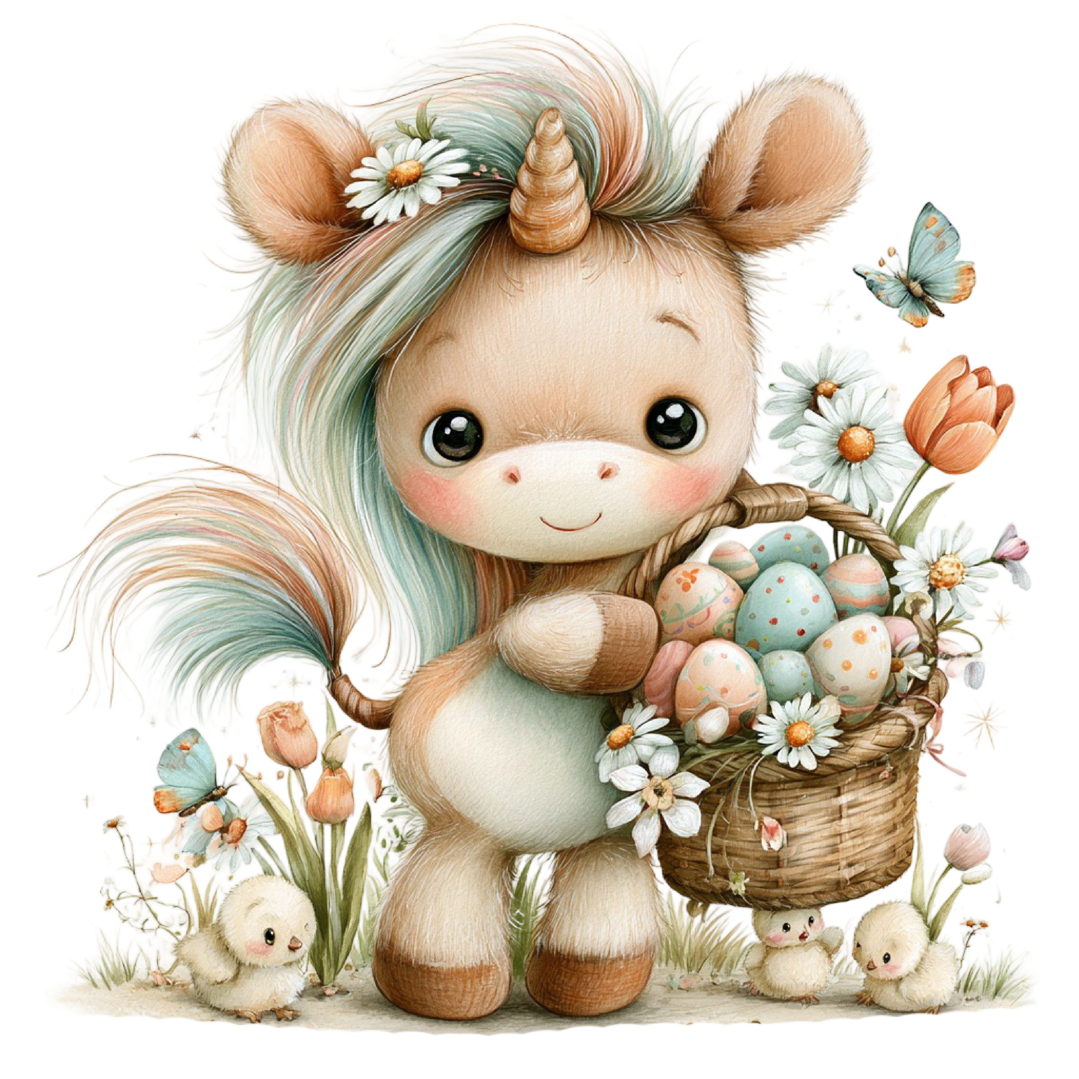40 Whimsical Cute Unicorn PNG Clipart Bundle