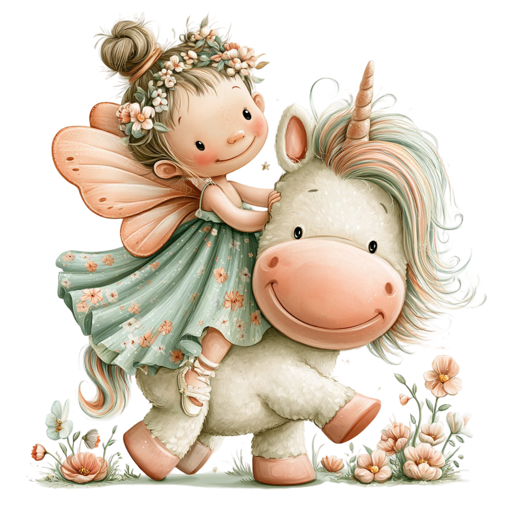 40 Whimsical Cute Unicorn PNG Clipart Bundle
