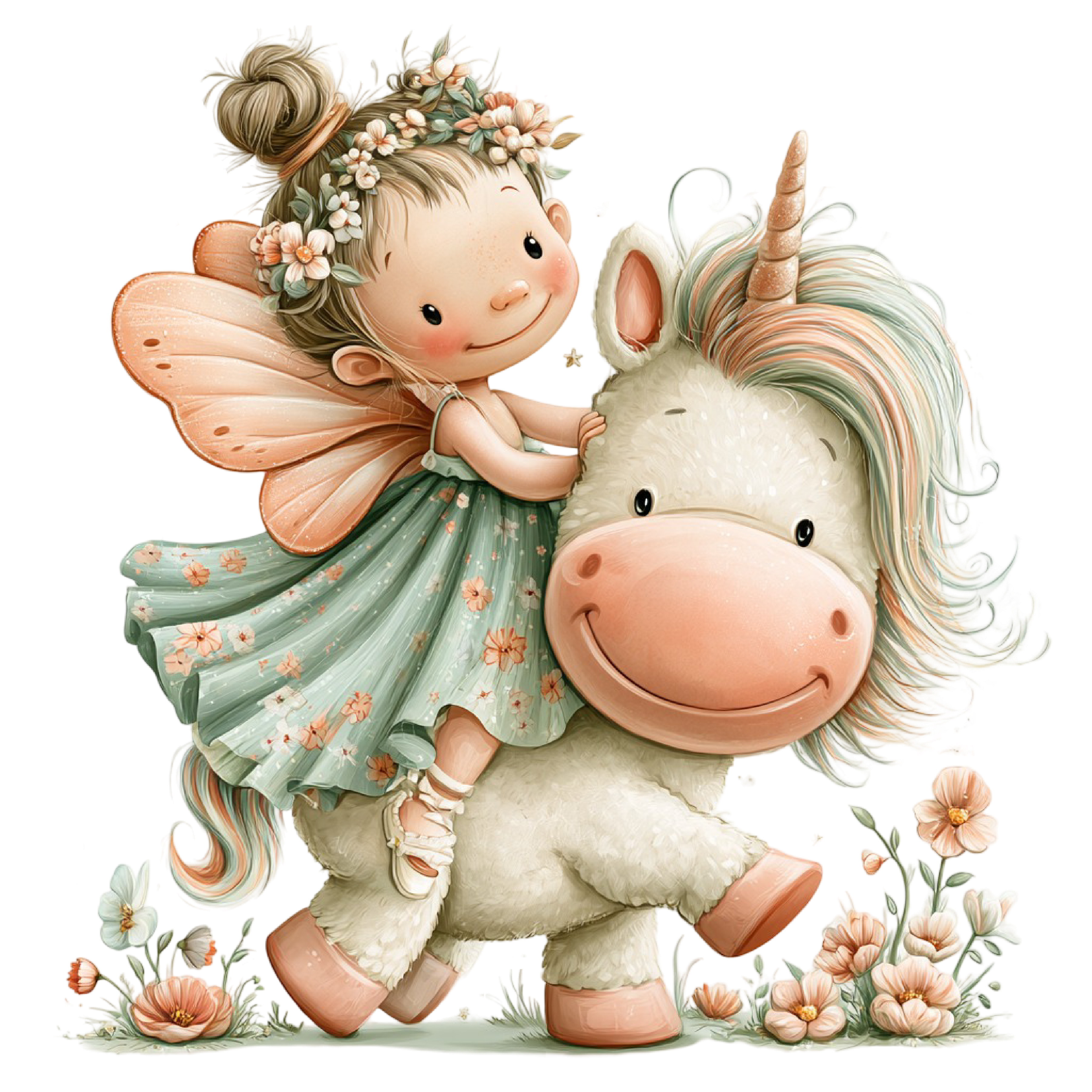40 Whimsical Cute Unicorn PNG Clipart Bundle