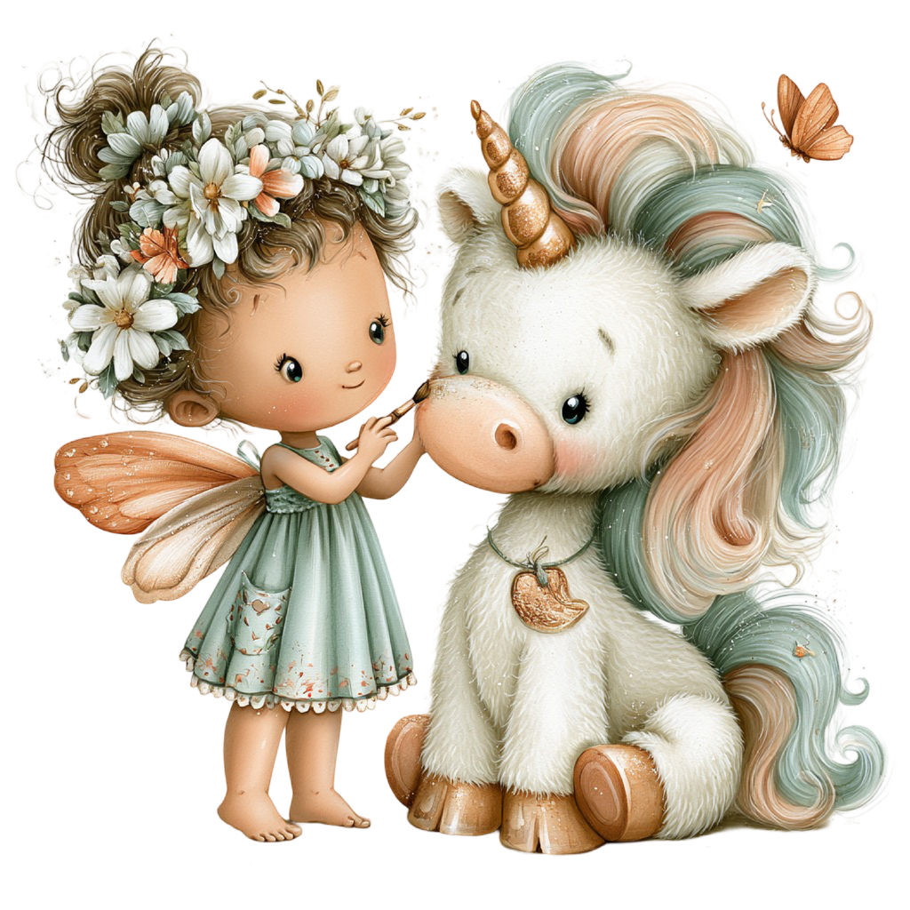 40 Whimsical Cute Unicorn PNG Clipart Bundle