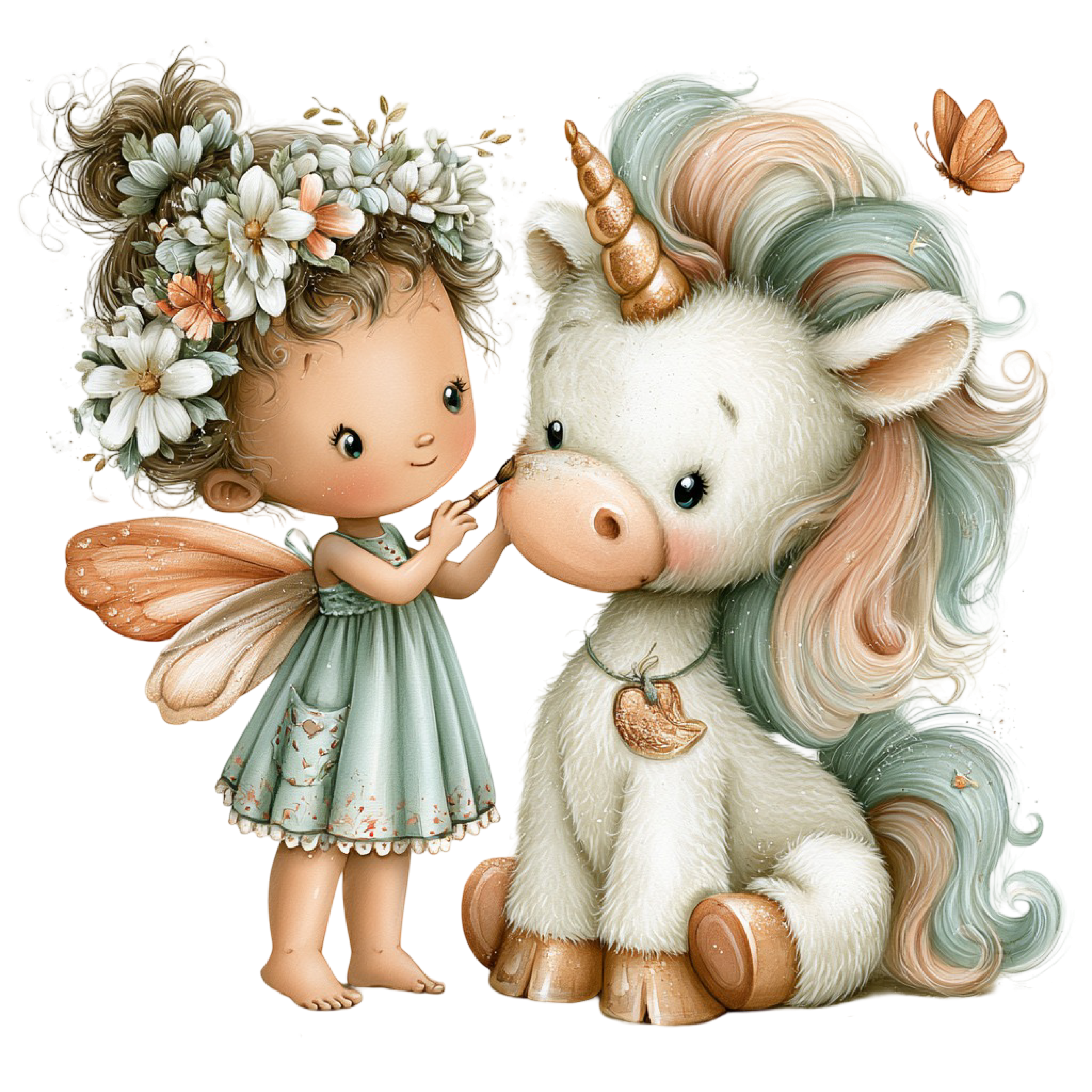 40 Whimsical Cute Unicorn PNG Clipart Bundle