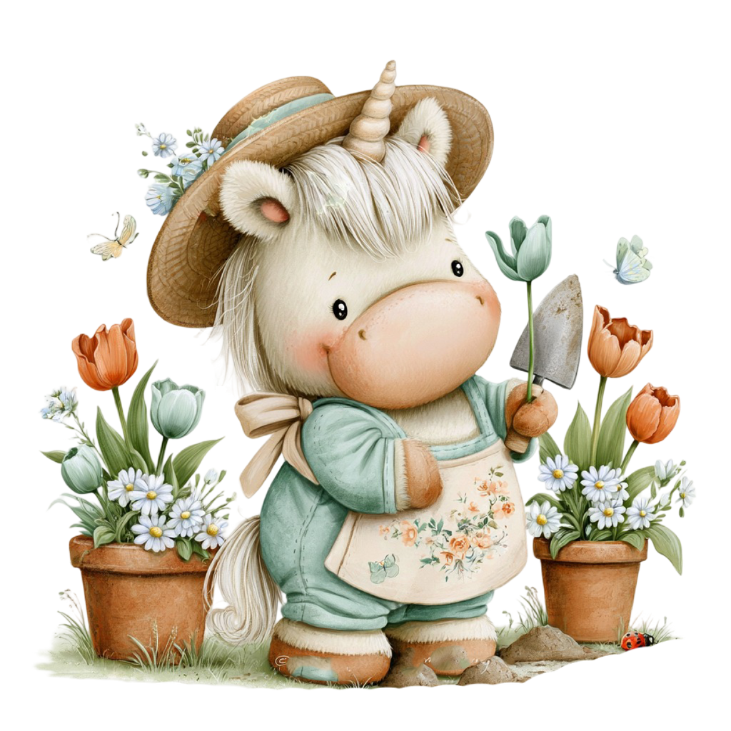 40 Whimsical Cute Unicorn PNG Clipart Bundle