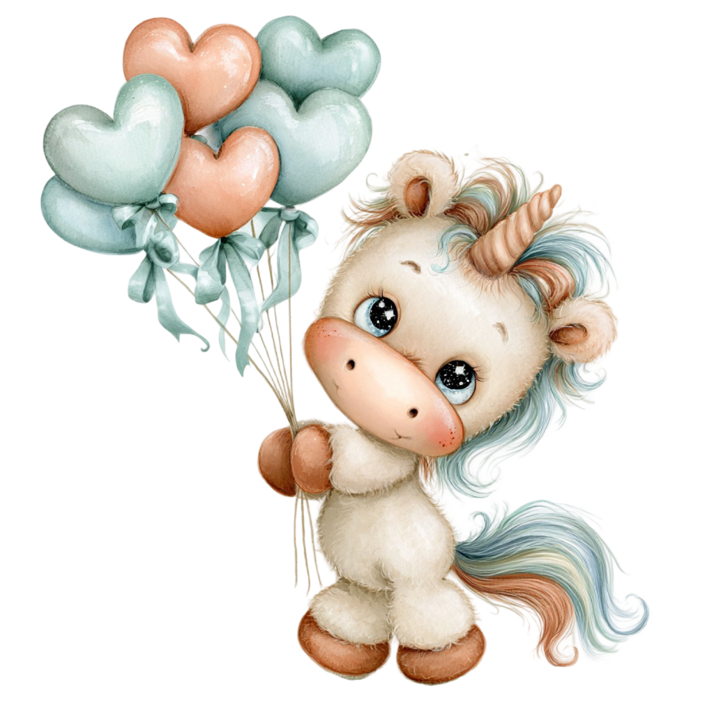 40 Whimsical Cute Unicorn PNG Clipart Bundle