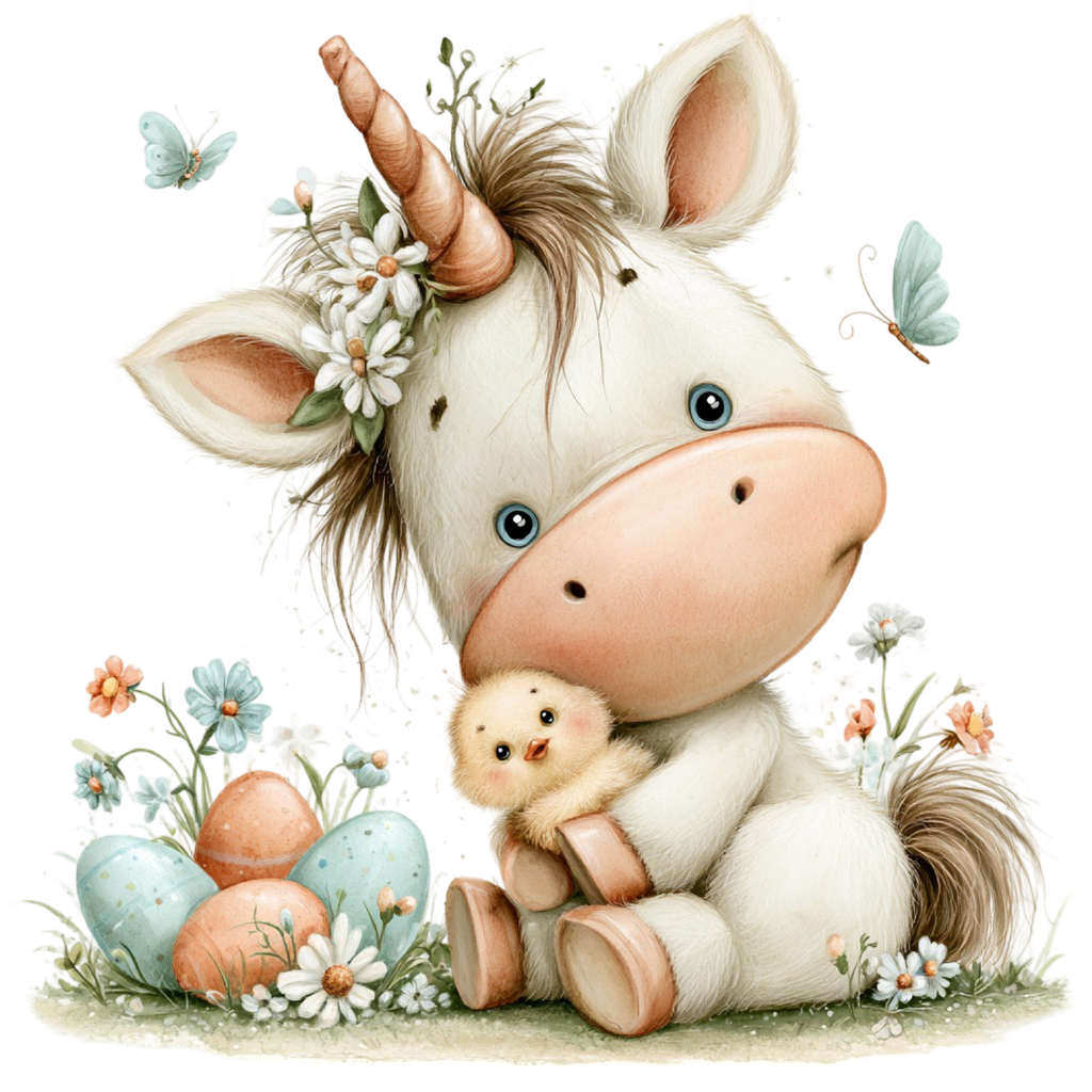 40 Whimsical Cute Unicorn PNG Clipart Bundle