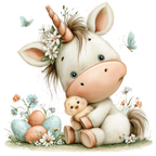 40 Whimsical Cute Unicorn PNG Clipart Bundle