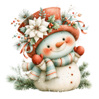 25 Cute Christmas Snowman PNG Clipart Bundle