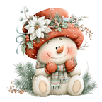 25 Cute Christmas Snowman PNG Clipart Bundle