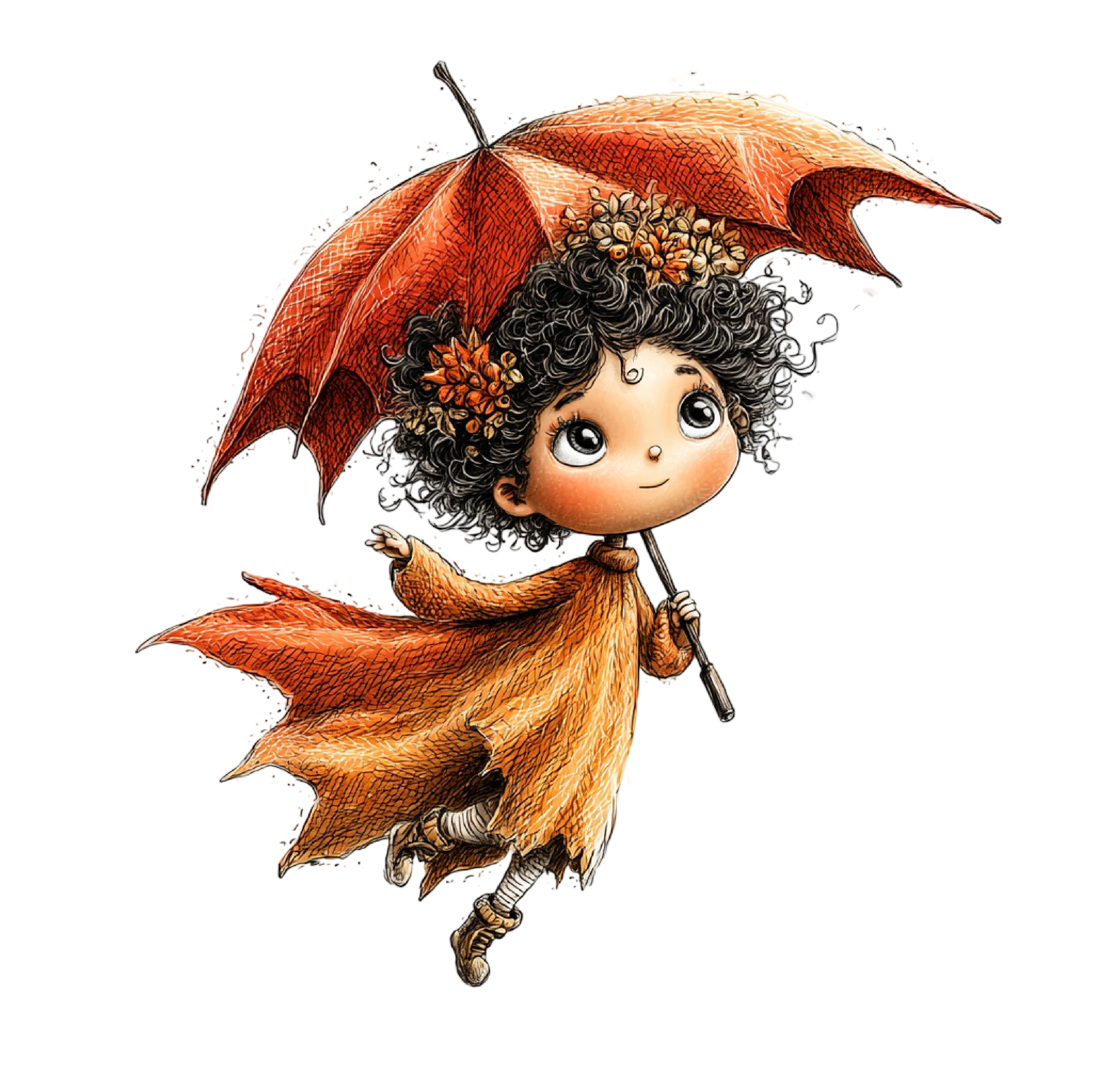 33 Autumn Forest Fairy Girl PNG Clipart Bundle