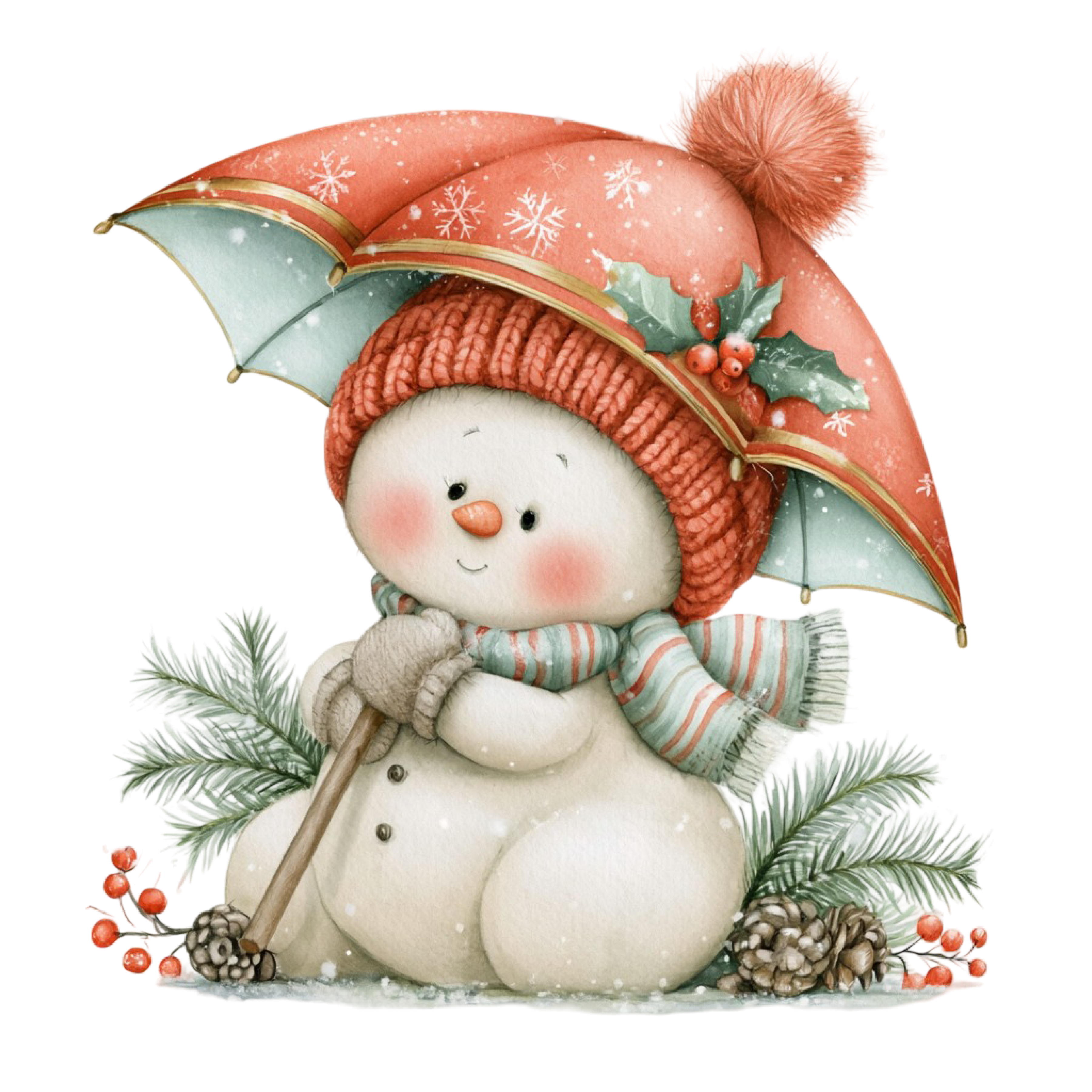 25 Cute Christmas Snowman PNG Clipart Bundle