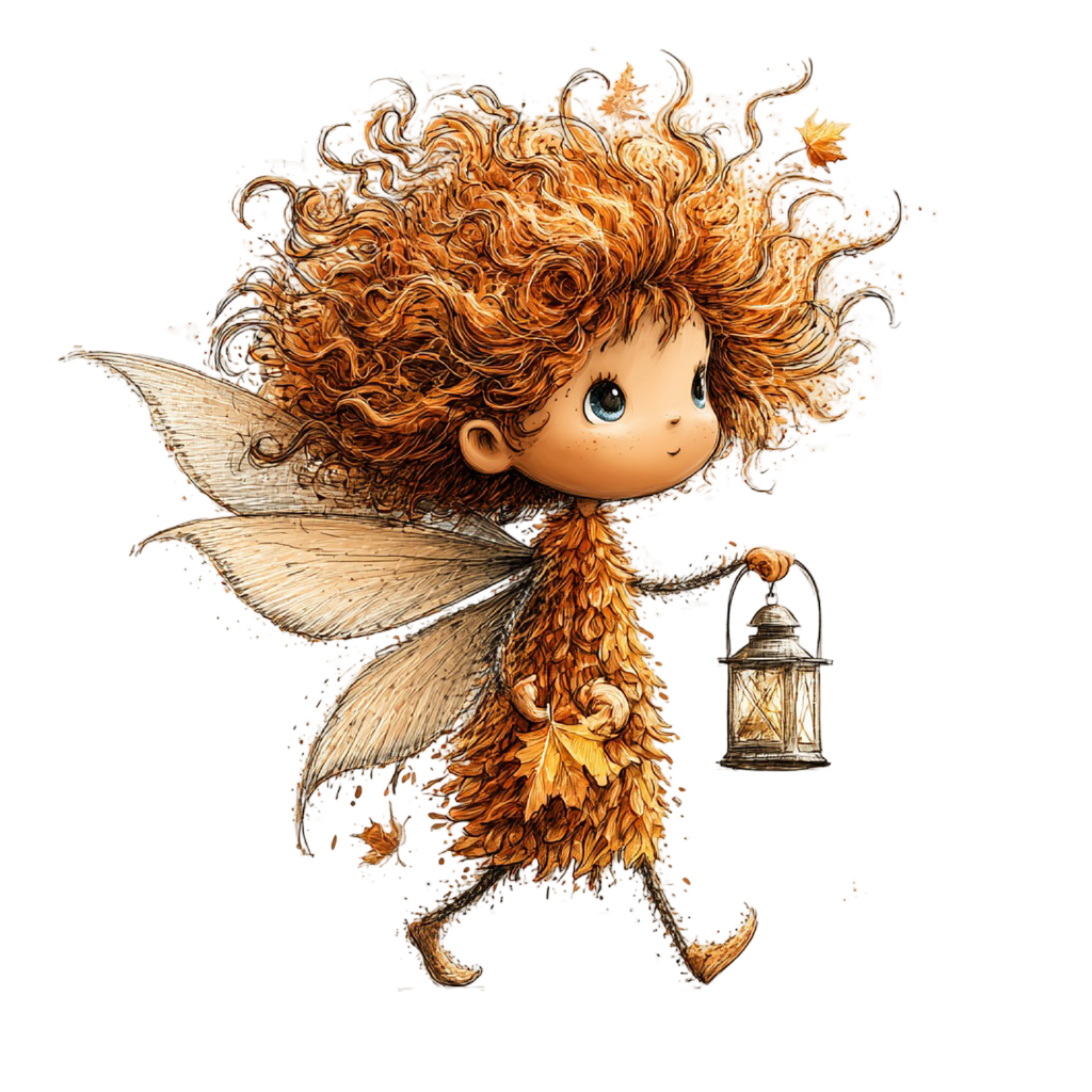 33 Autumn Forest Fairy Girl PNG Clipart Bundle