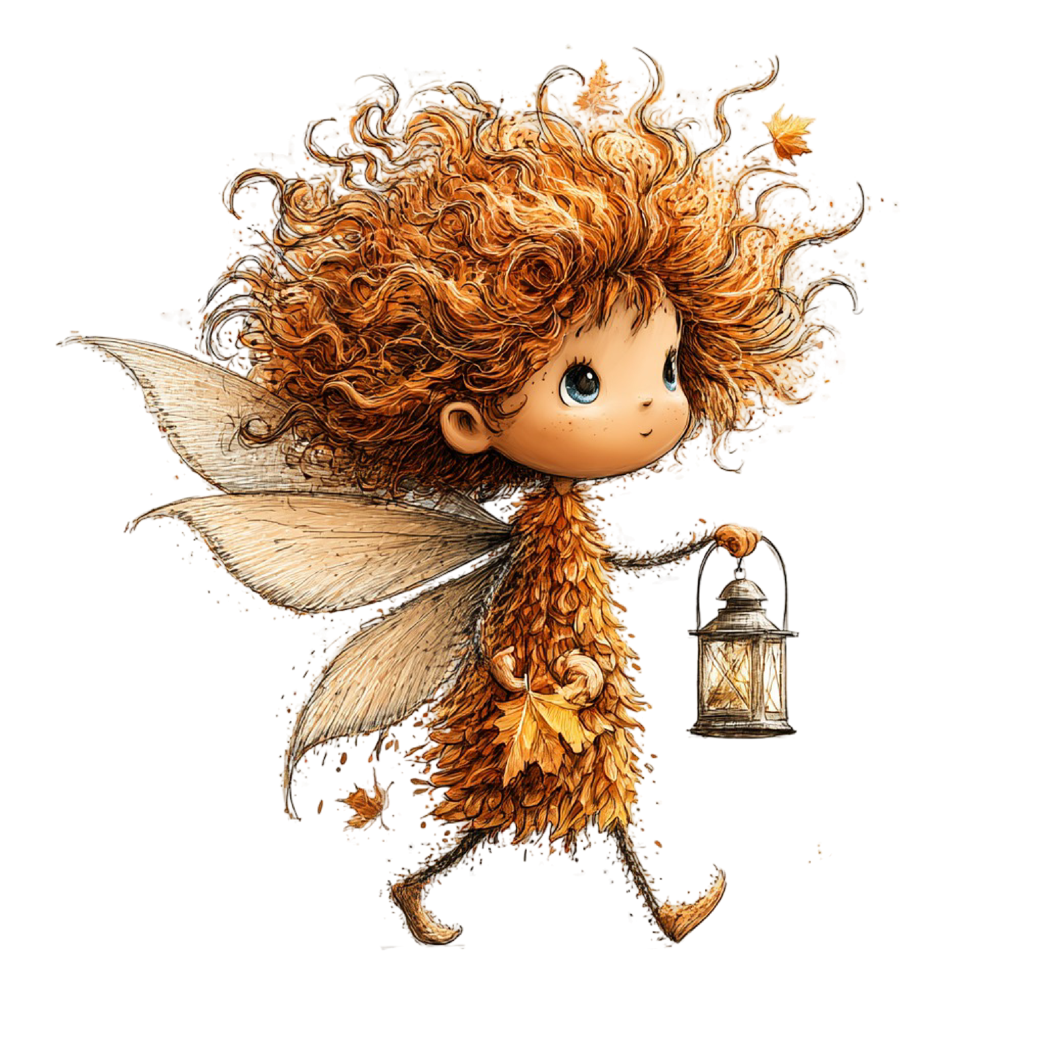 33 Autumn Forest Fairy Girl PNG Clipart Bundle