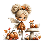 33 Autumn Forest Fairy Girl PNG Clipart Bundle