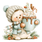 25 Cute Christmas Snowman PNG Clipart Bundle