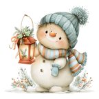 25 Cute Christmas Snowman PNG Clipart Bundle
