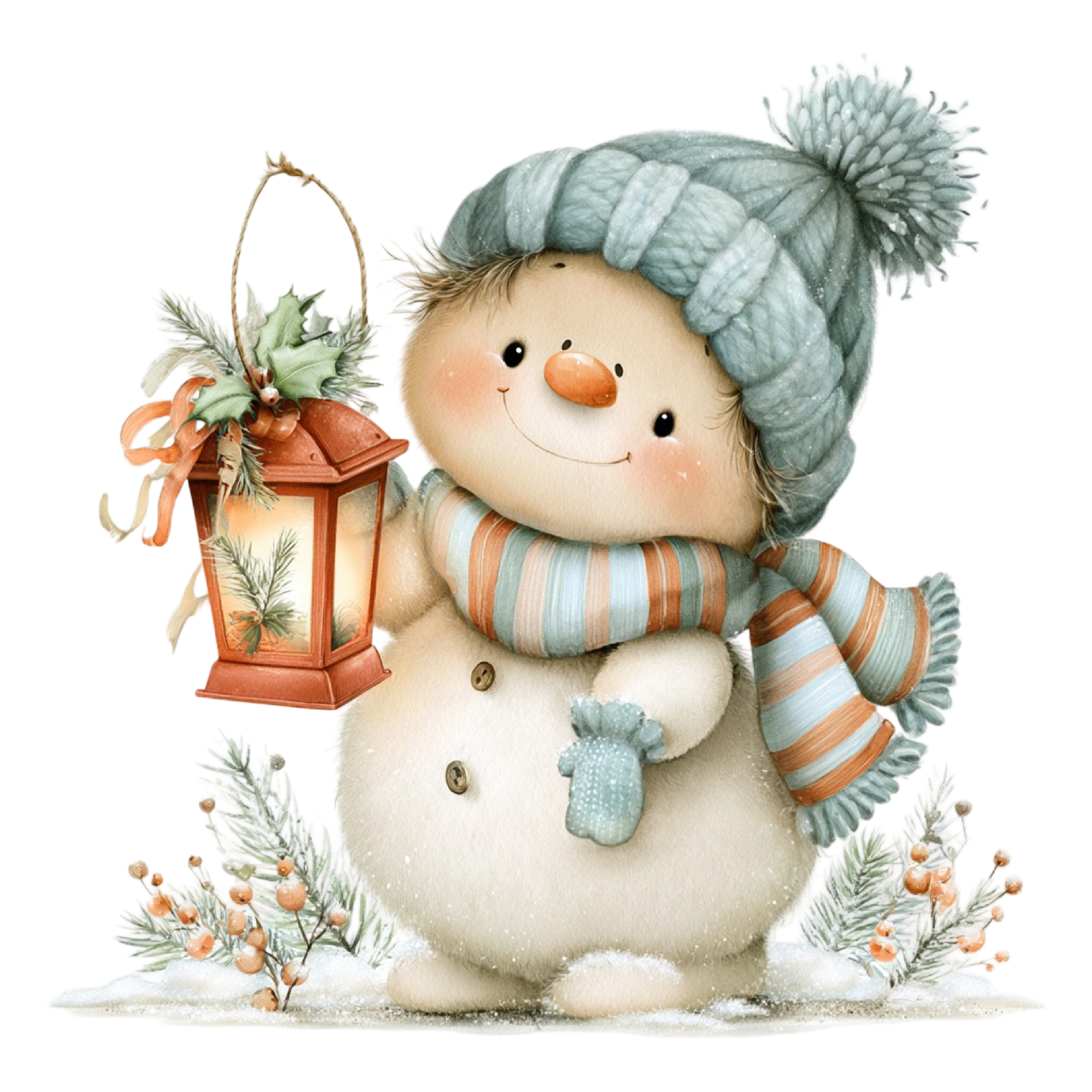 25 Cute Christmas Snowman PNG Clipart Bundle