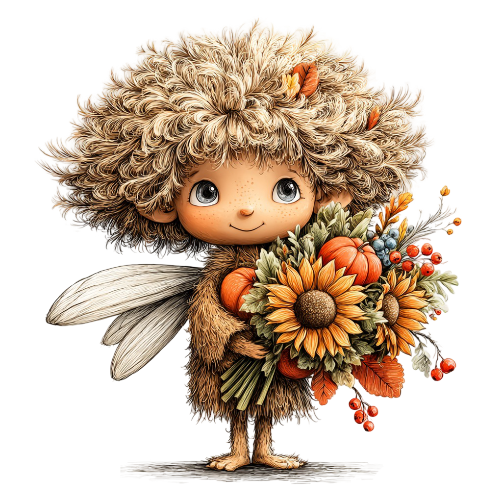 33 Autumn Forest Fairy Girl PNG Clipart Bundle
