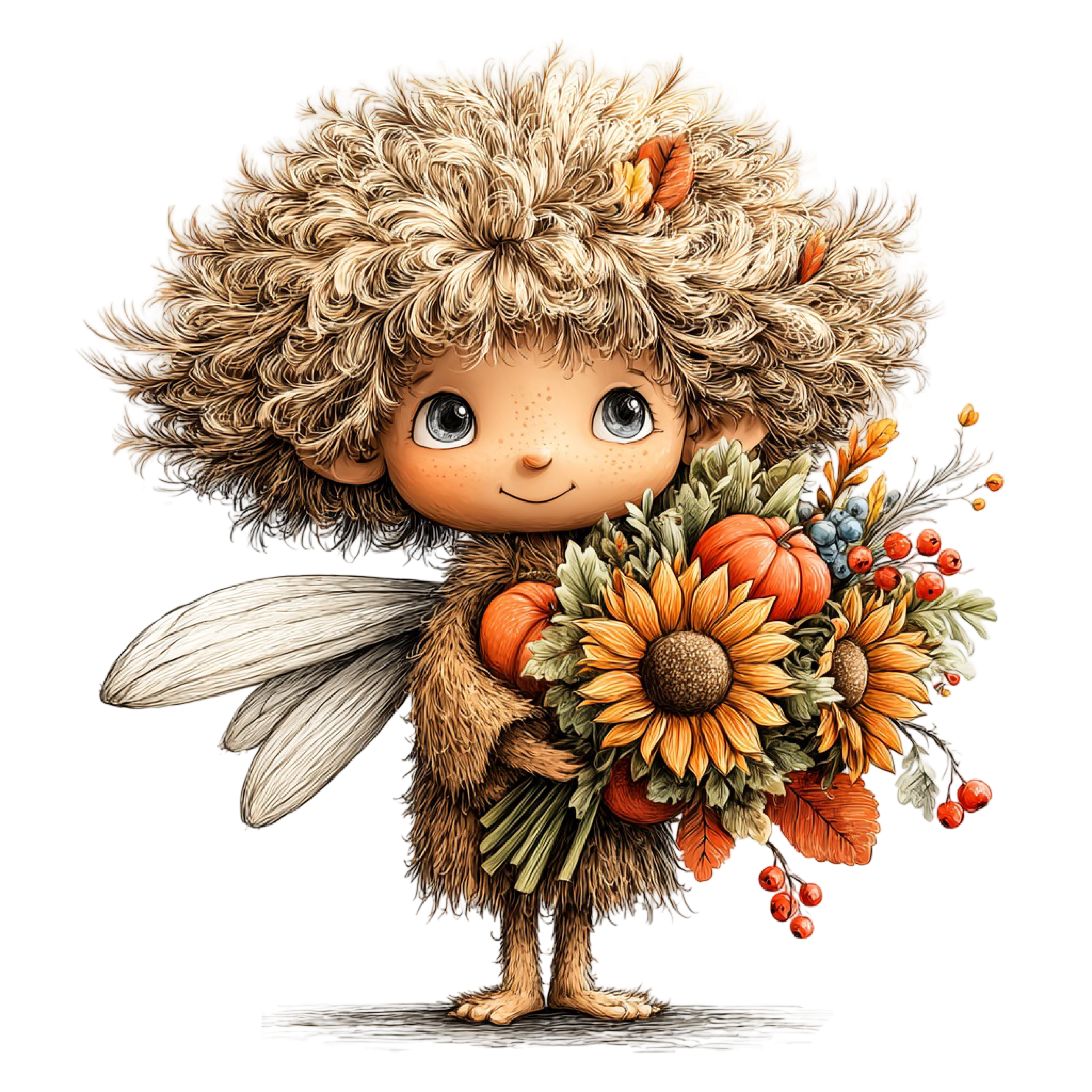 33 Autumn Forest Fairy Girl PNG Clipart Bundle