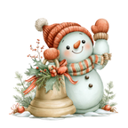 25 Cute Christmas Snowman PNG Clipart Bundle