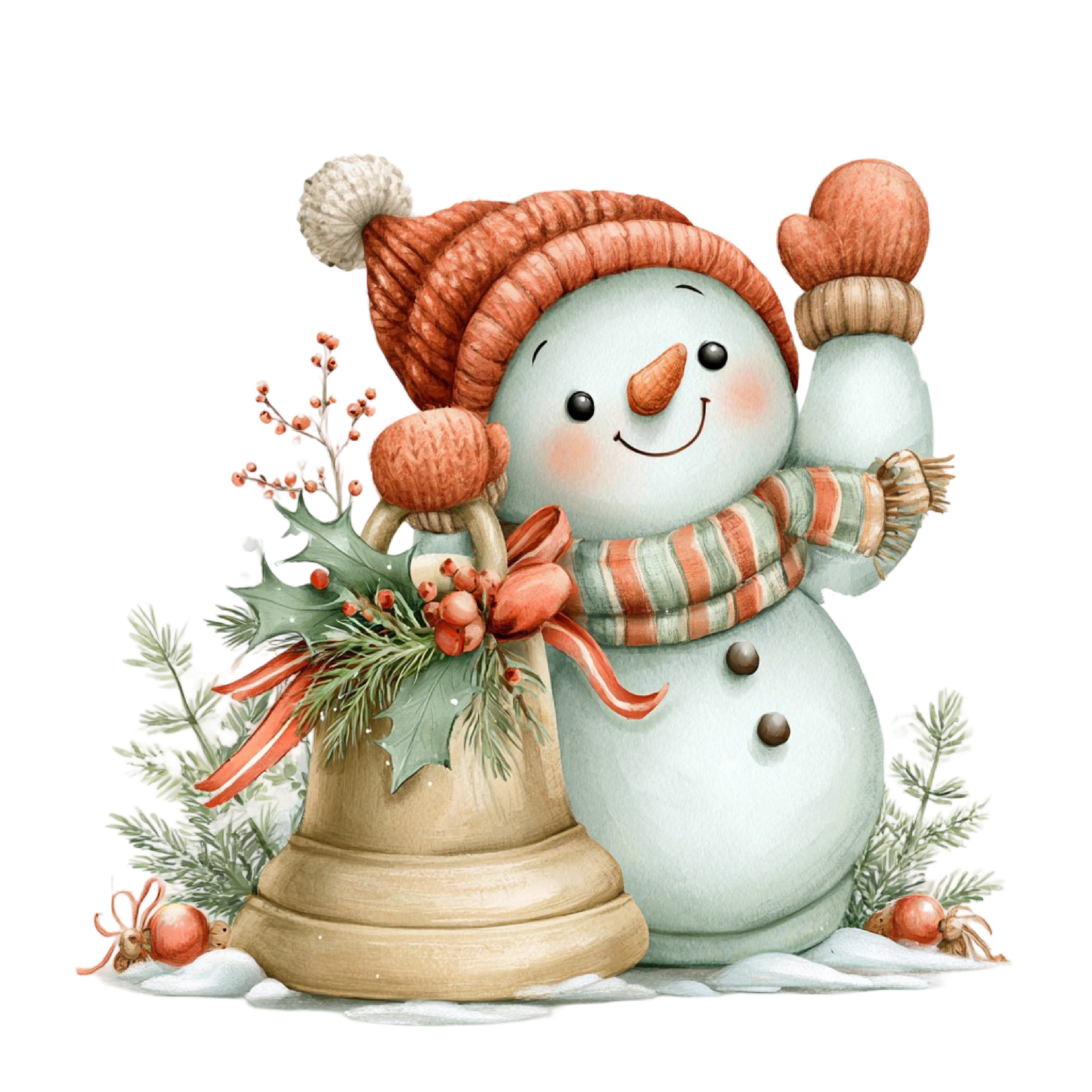 25 Cute Christmas Snowman PNG Clipart Bundle