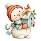 25 Cute Christmas Snowman PNG Clipart Bundle