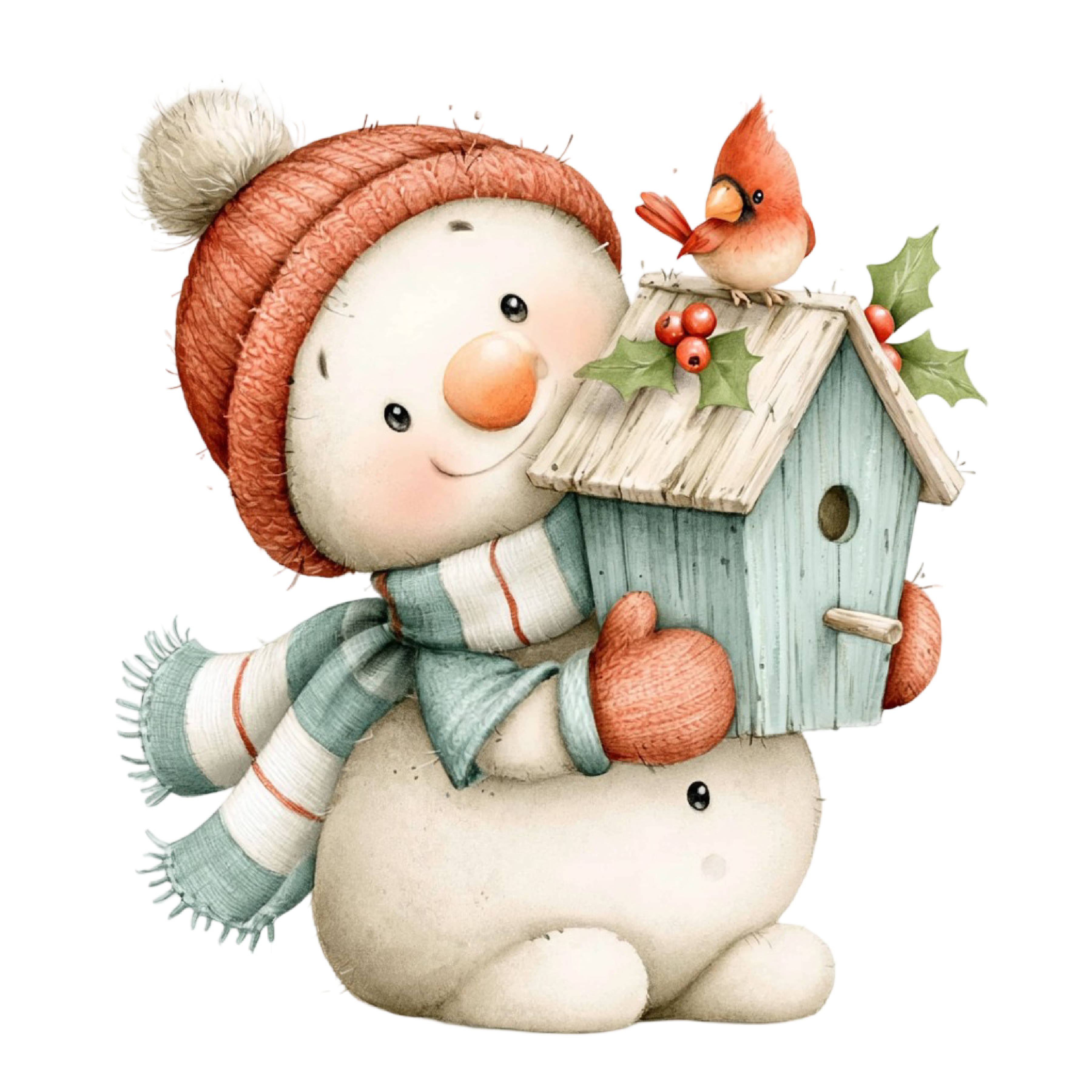 25 Cute Christmas Snowman PNG Clipart Bundle