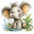 98 Baby Jungle Animals PNG Clipart Bundle