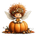 33 Autumn Forest Fairy Girl PNG Clipart Bundle