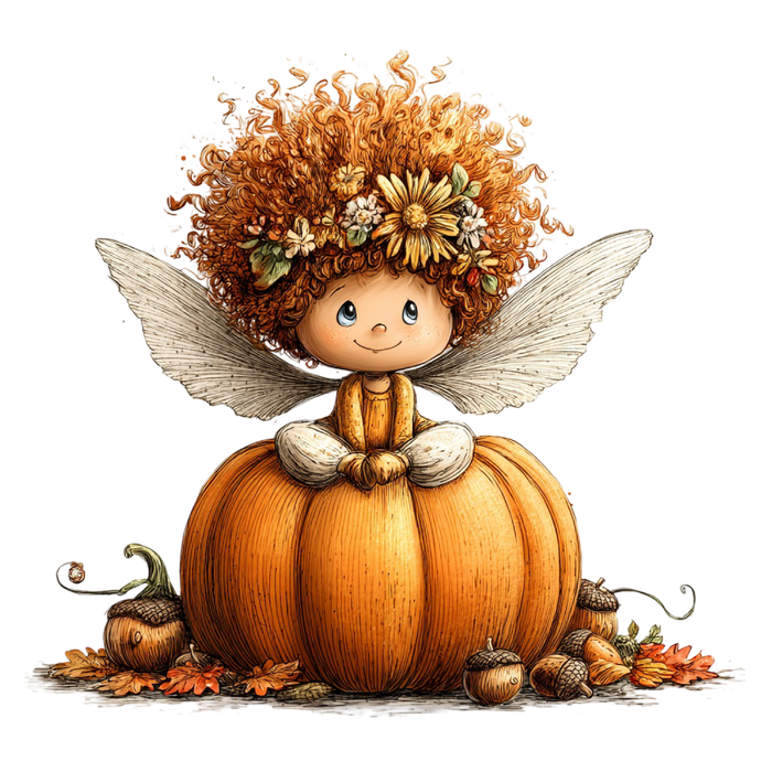 33 Autumn Forest Fairy Girl PNG Clipart Bundle