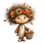 33 Autumn Forest Fairy Girl PNG Clipart Bundle