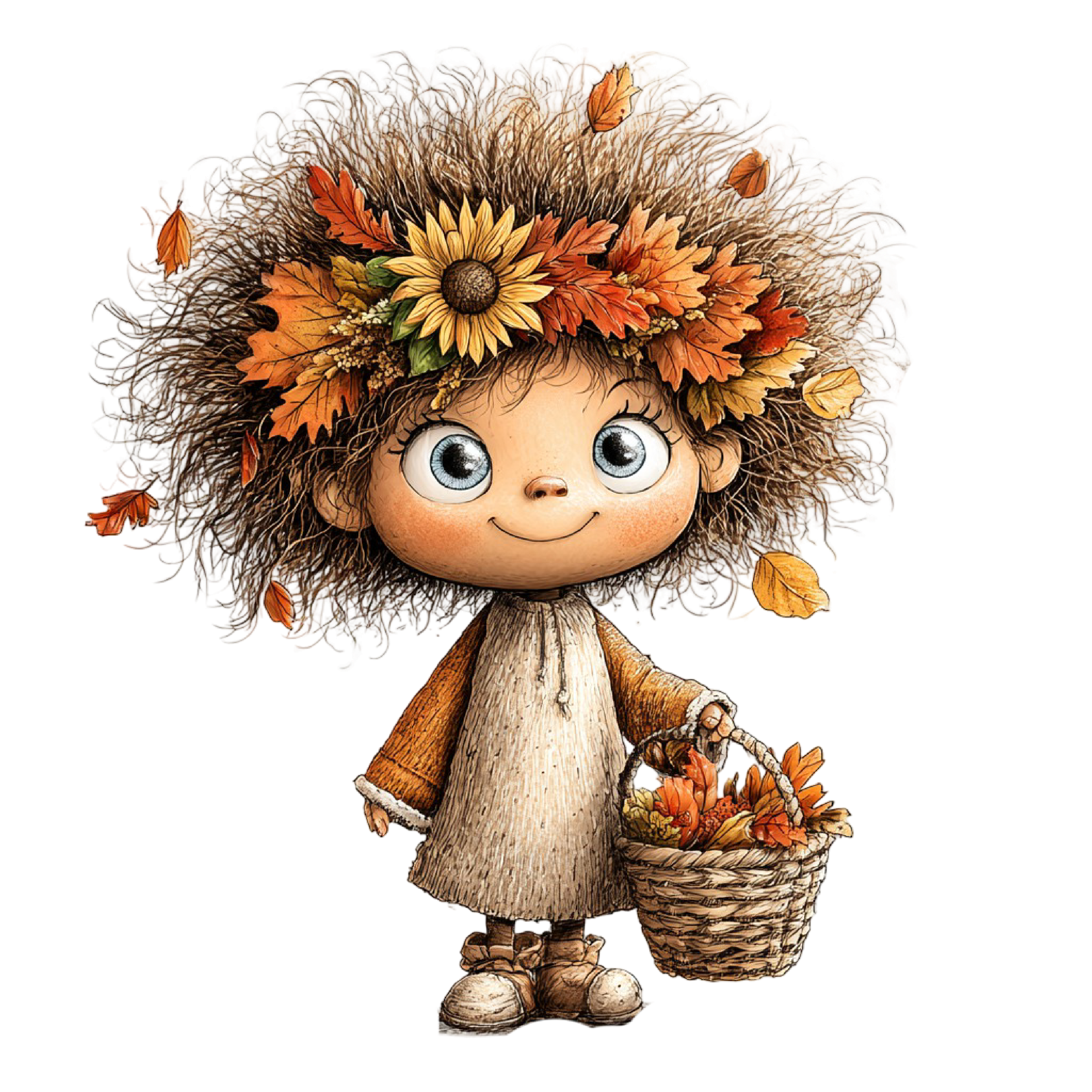 33 Autumn Forest Fairy Girl PNG Clipart Bundle