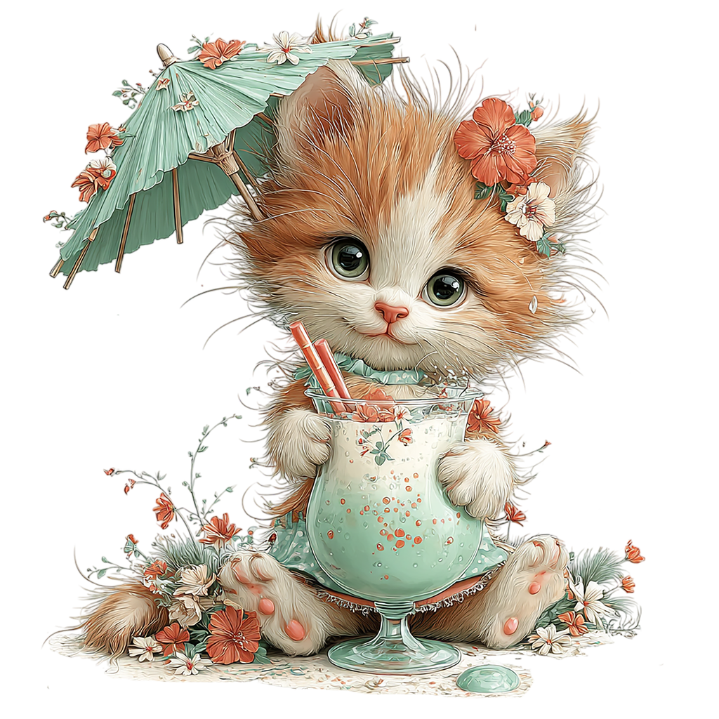 16 Cute Halloween Mummy Cat Clipart PNG Bundle