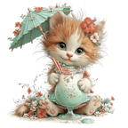 16 Cute Halloween Mummy Cat Clipart PNG Bundle