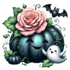 13 Cute Pink Ghost Pumpkin Halloween PNG Bundle
