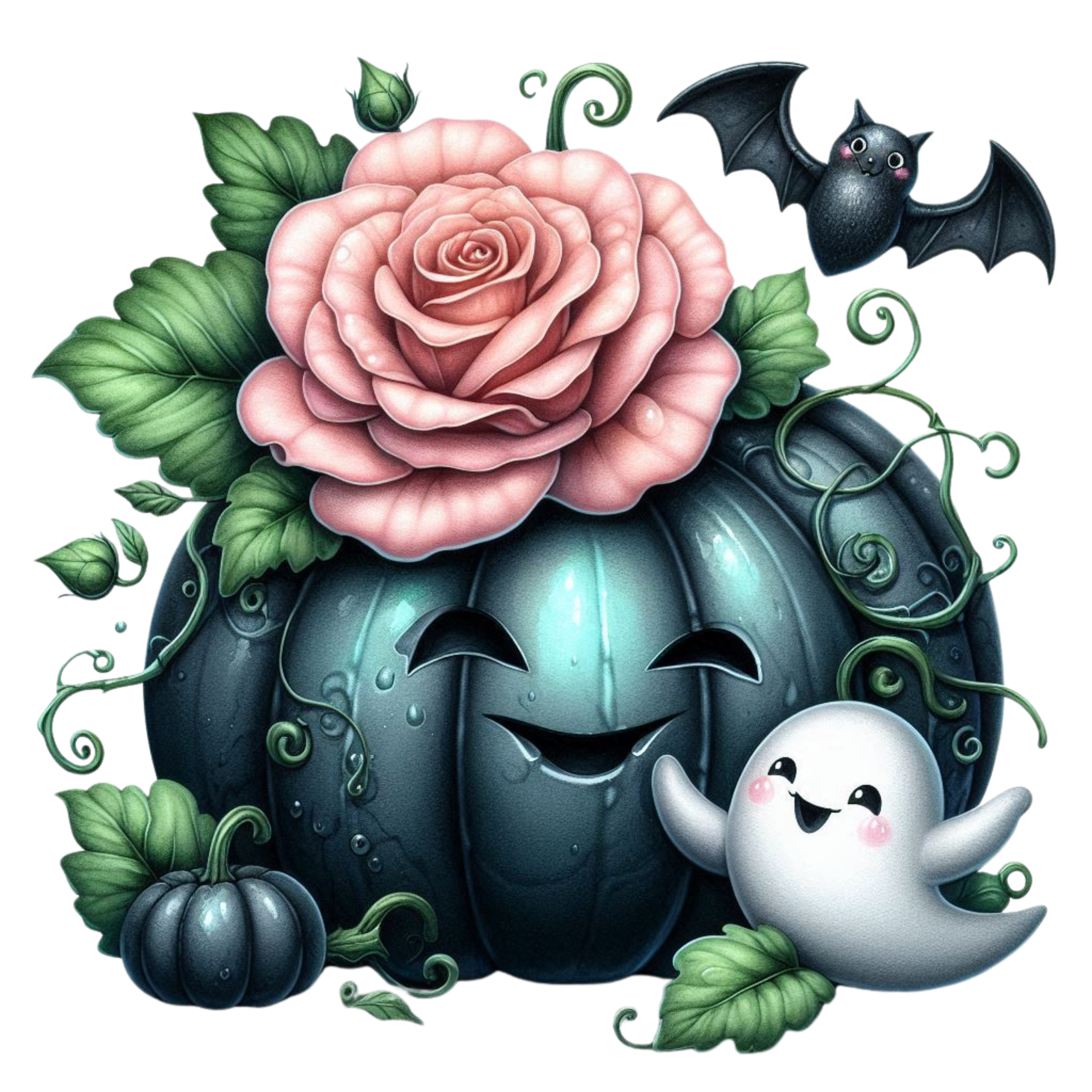 13 Cute Pink Ghost Pumpkin Halloween PNG Bundle
