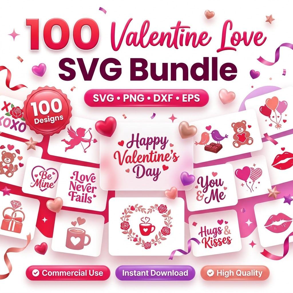 8 Valentine Love SVG Bundle