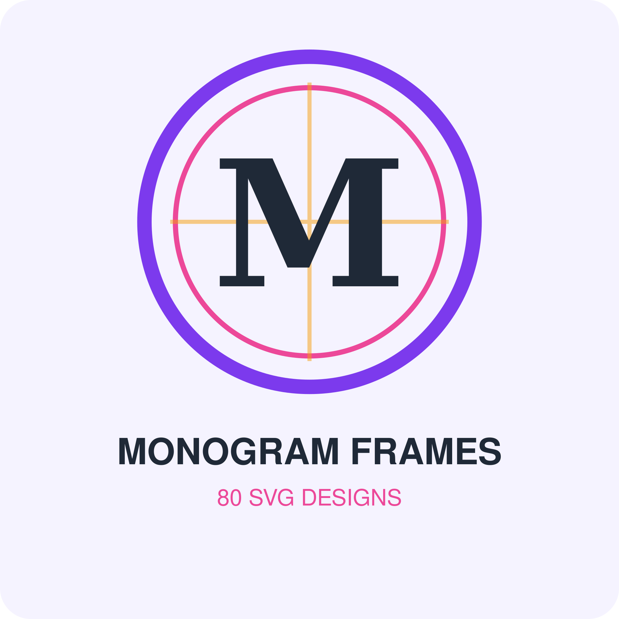 80 Family Monogram Frame Bundle illustrated digital product preview