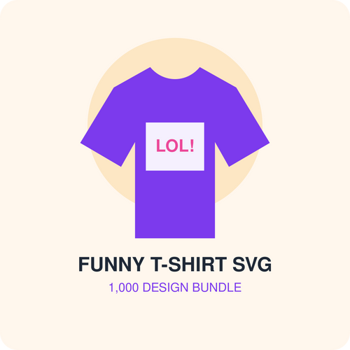 1,000 Funny T-Shirt SVG Bundle illustrated digital product preview
