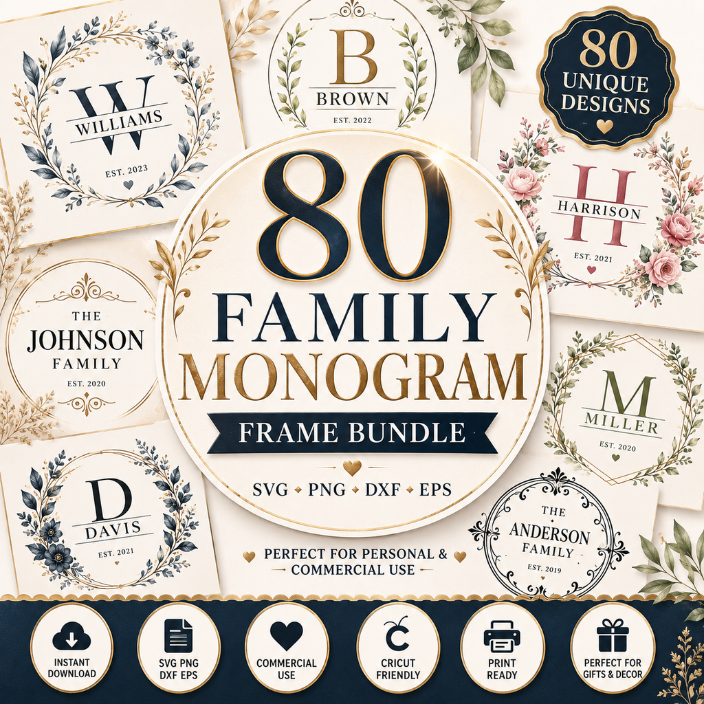 80 Family Monogram Frame Bundle