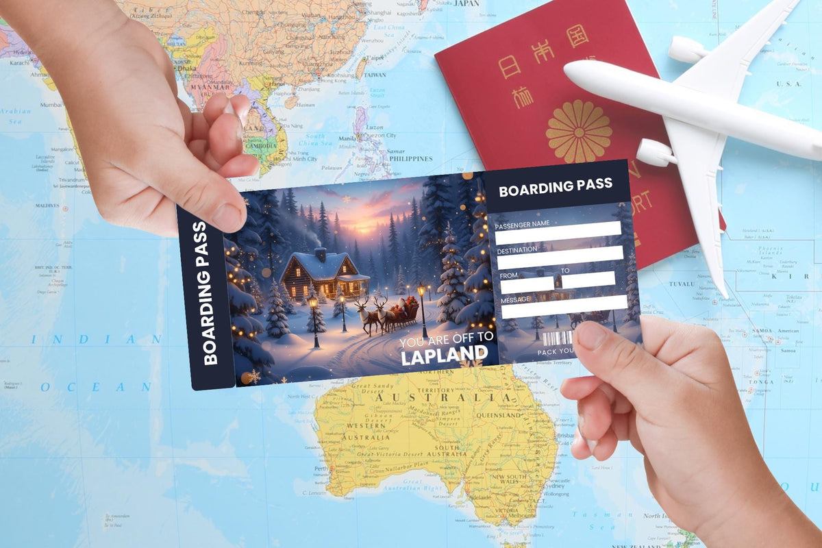 Editable Lapland Trip Ticket Template, Christmas Vacation Reveal (Digital Download)