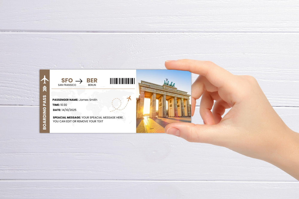 Editable Boarding Pass Template • Surprise Vacation Reveal (Digital Download)