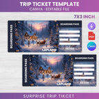 Editable Lapland Trip Ticket Template, Christmas Vacation Reveal (Digital Download)