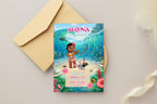 Tropical Baby Girl Birthday Invitation, Hawaiian Luau Party Invite (Editable Canva Template)
